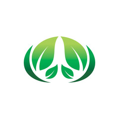 green nature leaf group logo design