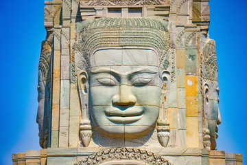 A beautiful view of buddha statues at Phnom Penh, Cambodia.
