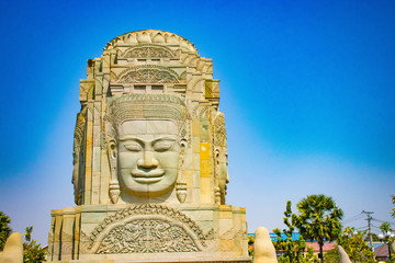 A beautiful view of buddha statues at Phnom Penh, Cambodia.