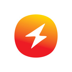 full color square rounded lightning energy power logo design