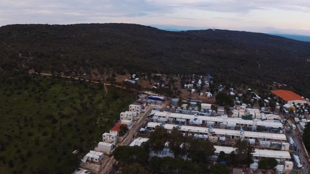 Aerial View Of Moria Refugee Camp In Greece