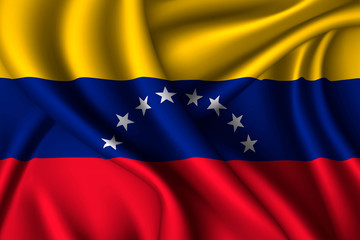 venezuela national flag of silk.