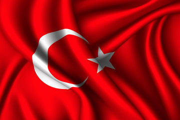turkey national flag of silk.