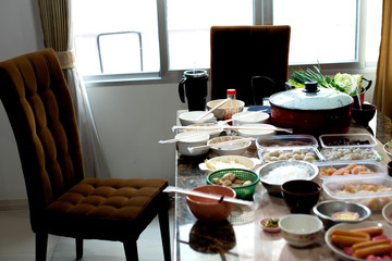 View of Home dining table