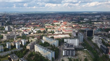 the panorama of Wroclaw Poland.