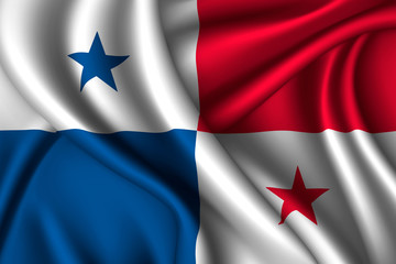 panama national flag of silk.