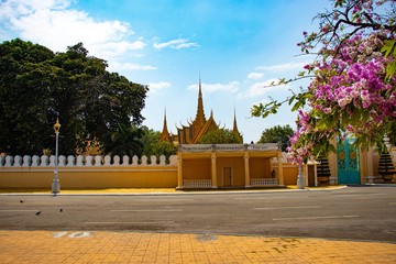 A beautiful view of Real Palace at Phnom Penh, Cambodia.