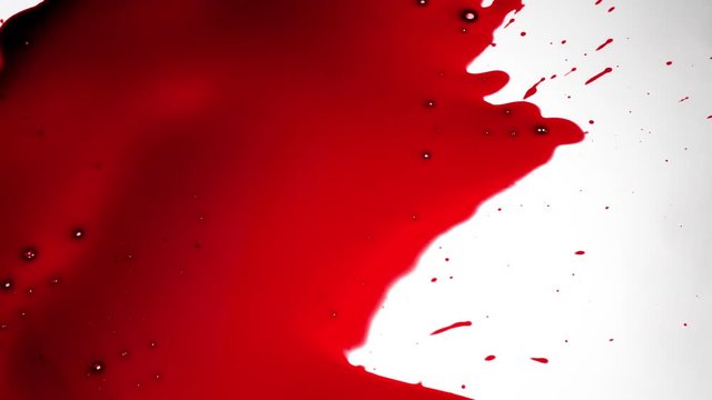 Blood splash on white background, Two shot
