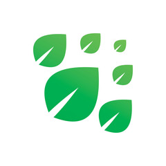 Obraz premium green nature leaf group logo design