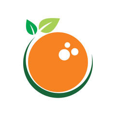 orange circle fruit logo design
