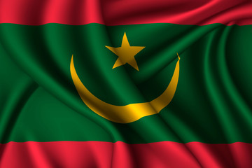 Obraz premium mauritania national flag of silk.