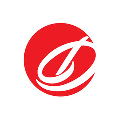 letter d circle red color logo design