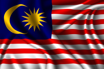 Malaysia National flag of silk Template for your design