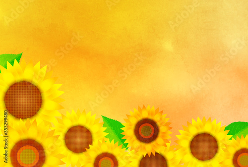 ひまわり 夏 暑中見舞い 背景 Abstract Poster Abstra J Boy