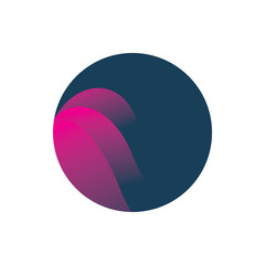 motion wave color circle logo design
