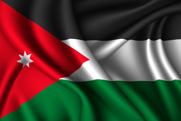 Jordan National flag of silk Template for your design