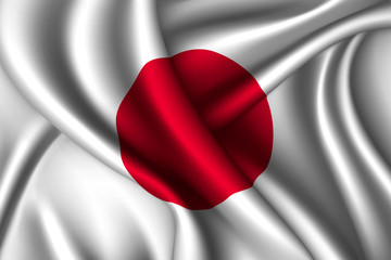 Japan National flag of silk Template for your design