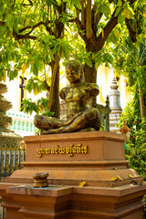 A beautiful view of buddhist temple at Phnom Penh, Cambodia.