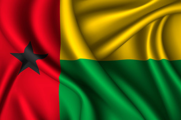 guinea-bissau national flag of silk. Template for your design