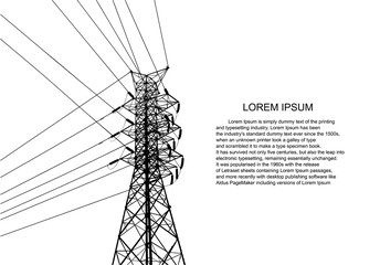 Vector. Electric power system. presentation, and advertisement. The picture shows a network of interconnected electrical systems in all areas. Symbols, steps for successful business planning Suit