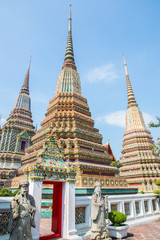 Fototapeta premium Wat Pho (Wat Phra Chetuphon Vimolmangklararm Rajwaramahaviharn), Pranakorn District, Bangkok, Thailand.