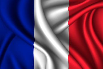 france national flag of silk. Template for your design