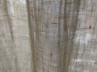nice linen and cotton fabric texture with morning light come through curtain