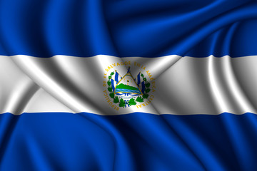 el salvador national flag of silk. Template for your design