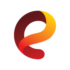 letter e full color logo design