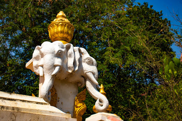 A beautiful view of buddhist temple at  Phnom Penh, Cambodia.
