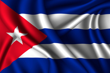 cuba national flag of silk. Template for your design