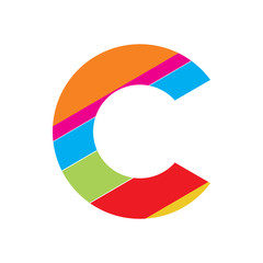 creative full color letter c logo dsign
