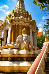 A beautiful view of buddhist temple at  Phnom Penh, Cambodia.