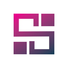 square labyrint letter s logo design