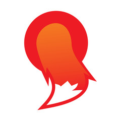 full color fox tail logo design