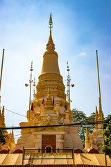 A beautiful view of buddhist temple at  Phnom Penh, Cambodia.