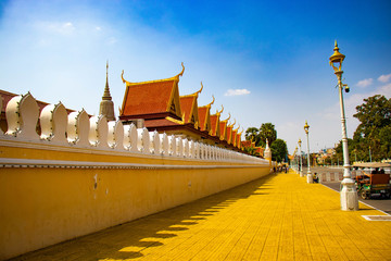 A beautiful view of Real Palace at Phnom Penh, Cambodia.