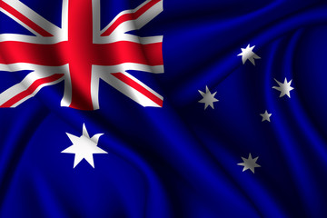 Australia national flag of silk. Template for your design