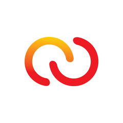 infinity circle color line logo design