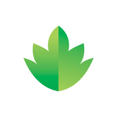 green nature leaf crown lotus logo design