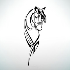 Silhouette of the head of a horse