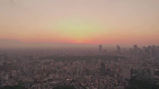 Tokyo Skyline while sunset in Japan