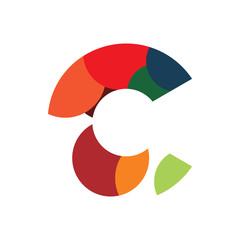 letter c creative full color logo design