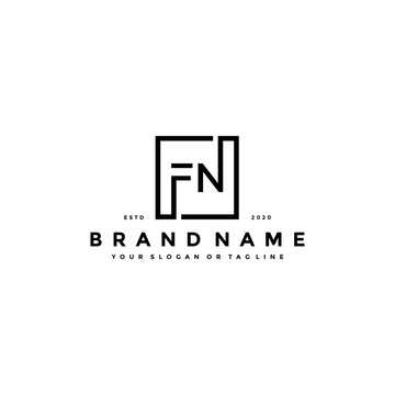 letter FN logo design vector