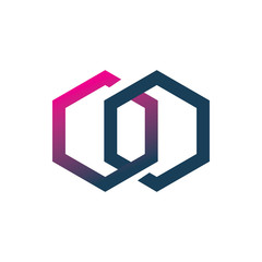 full color hexagon infinity chain logo design