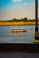 A beautiful view of Mekong Riverside at Phnom Penh, Cambodia.