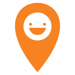 happy color pin map logo design