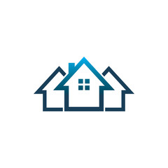 blue real estate housing logo design
