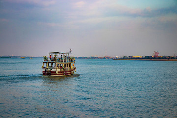 A beautiful view of Mekong Riverside at Phnom Penh, Cambodia.