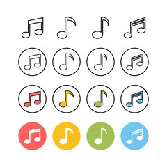 Set of Music icons , music vector icon, Melody, song, note, sound, audio sign